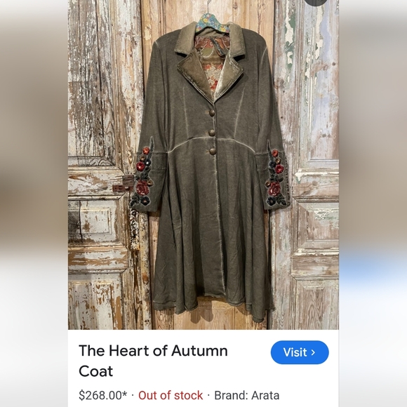 NWT Steampunk Wearable Art Metalic  Golden Embroidery Velvet Long Coat - Picture 3 of 16